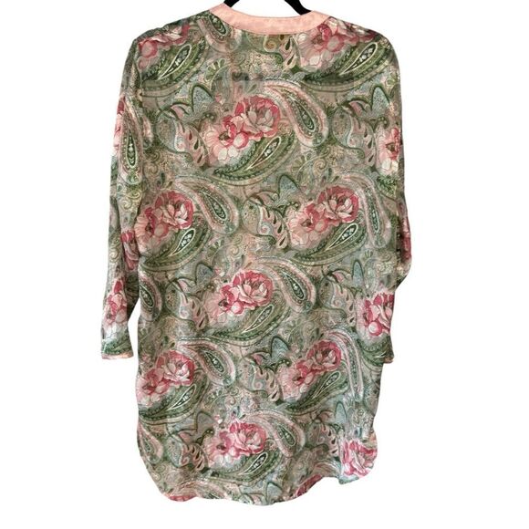 Victoria’s Secret Gold Label Vintage Sheer Pink Green Floral Nightgown - Picture 3 of 6